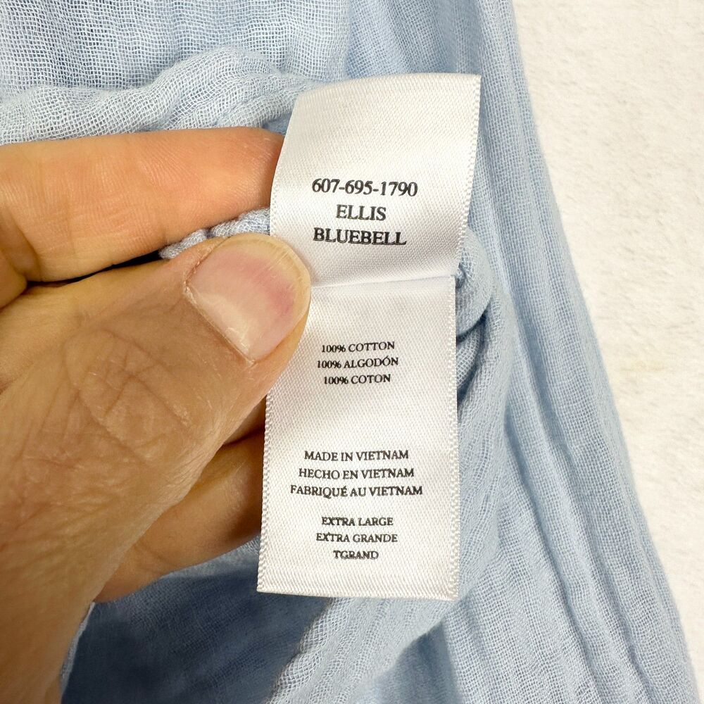 Rails Ellis Shirt Size XL Bluebell Cotton Gauze Lightweight Classic - Picture 5 of 5